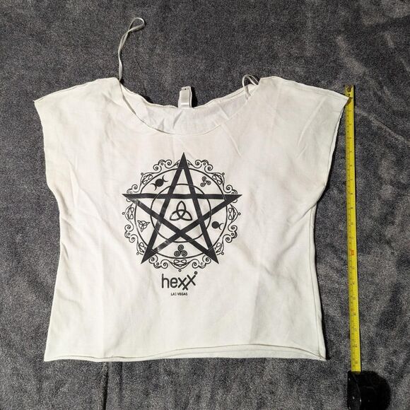 Women's Black and White Pentagram Pentacle T-shirt - Picture 1 of 4